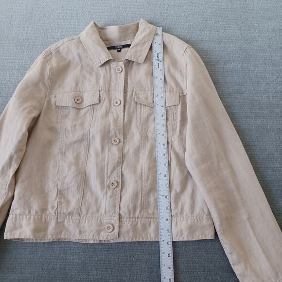 Quince Linen Jacket Women M Beige Casual Coastal Lagenlook Classic Capsule - Picture 4 of 8